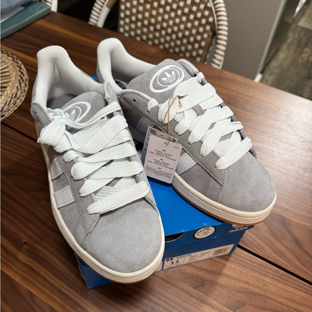 Adidas Campus 00s Sneakers Men’s 11 Grey White Suede New w/ Box